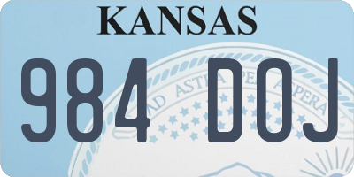 KS license plate 984DOJ