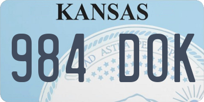 KS license plate 984DOK