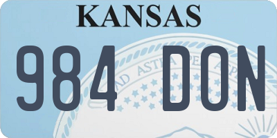 KS license plate 984DON