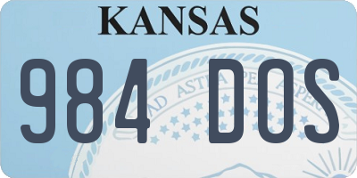 KS license plate 984DOS