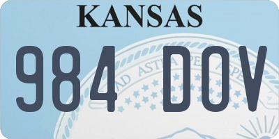 KS license plate 984DOV