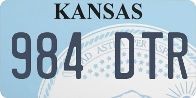KS license plate 984DTR