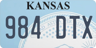 KS license plate 984DTX