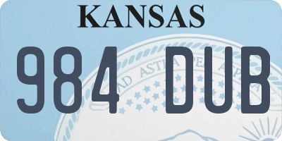 KS license plate 984DUB