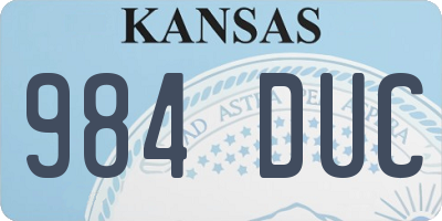 KS license plate 984DUC