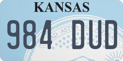 KS license plate 984DUD