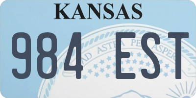 KS license plate 984EST