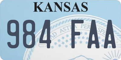KS license plate 984FAA