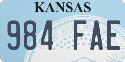 KS license plate 984FAE