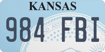KS license plate 984FBI