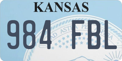 KS license plate 984FBL