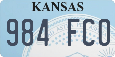 KS license plate 984FCO
