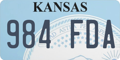 KS license plate 984FDA