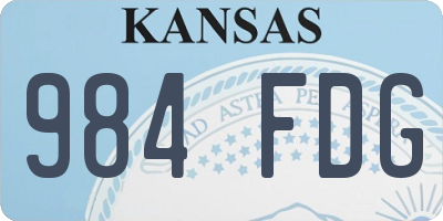 KS license plate 984FDG