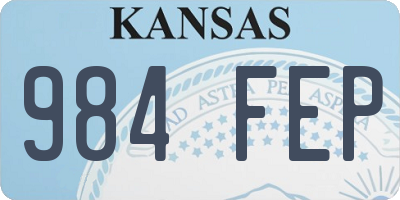 KS license plate 984FEP