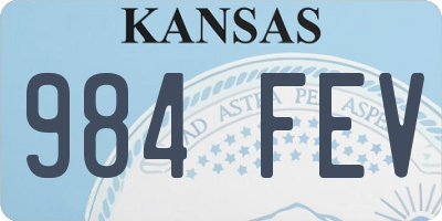 KS license plate 984FEV