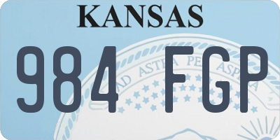 KS license plate 984FGP