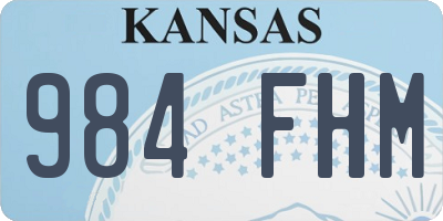 KS license plate 984FHM