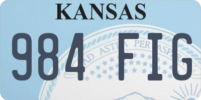 KS license plate 984FIG
