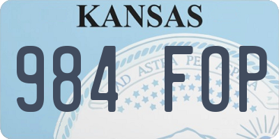 KS license plate 984FOP