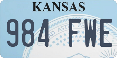 KS license plate 984FWE