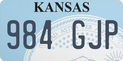 KS license plate 984GJP