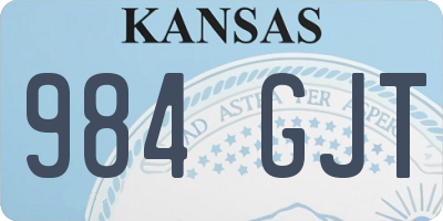 KS license plate 984GJT