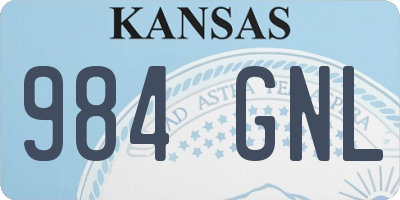 KS license plate 984GNL