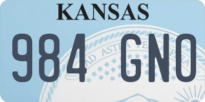 KS license plate 984GNO