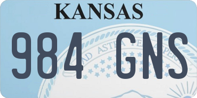 KS license plate 984GNS