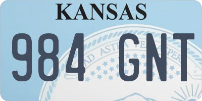 KS license plate 984GNT