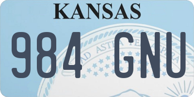 KS license plate 984GNU