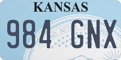 KS license plate 984GNX