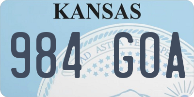 KS license plate 984GOA