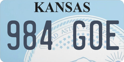 KS license plate 984GOE