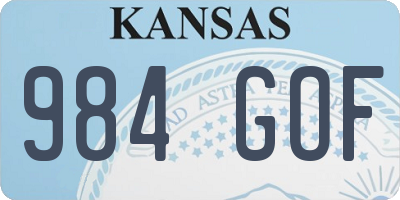 KS license plate 984GOF