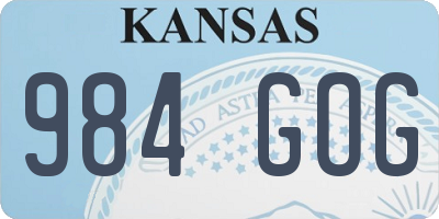 KS license plate 984GOG