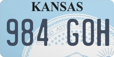 KS license plate 984GOH