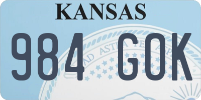 KS license plate 984GOK