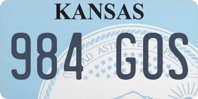 KS license plate 984GOS