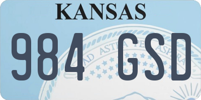 KS license plate 984GSD