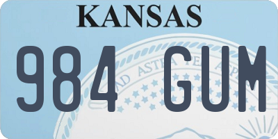 KS license plate 984GUM