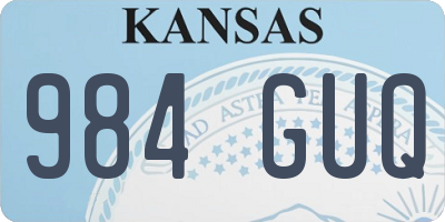 KS license plate 984GUQ