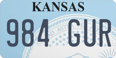 KS license plate 984GUR