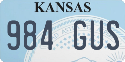 KS license plate 984GUS