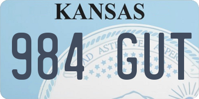 KS license plate 984GUT
