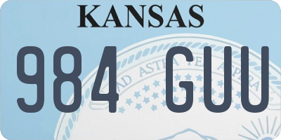 KS license plate 984GUU