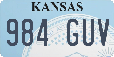 KS license plate 984GUV