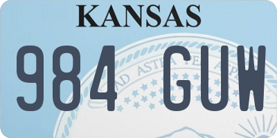 KS license plate 984GUW