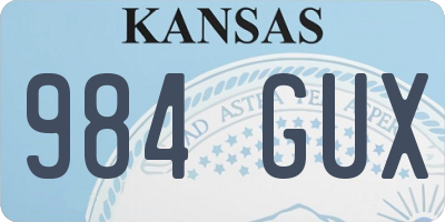 KS license plate 984GUX